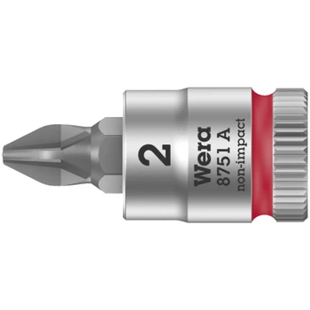 Wera 003350, 8751 A Phillips Zyklop bit socket, 1/4" drive, PH 1 x 28 mm