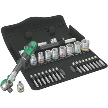 Wera 004049, 8100 SB 9 Zyklop Speed Ratchet Set, 3/8" drive, imperial, 29 pieces