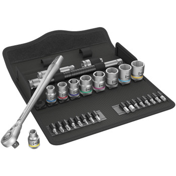 Wera 004051, 8100 SB 11 Zyklop Metal Ratchet Set with switch lever, 3/8" drive, imperial, 29 pieces