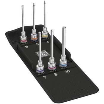 Wera 004210, 8740 C HF 2 Zyklop bit socket set with 1/2" drive, with holding function, 6 pieces