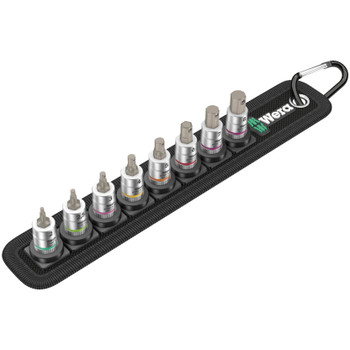 Wera 003881, Belt A 2 Zyklop In-Hex-Plus bit socket set with holding function, 1/4" drive, 8 pieces
