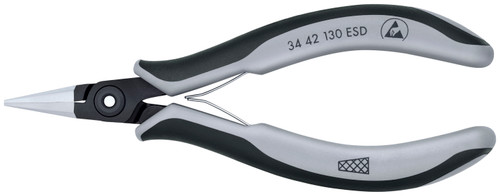 Knipex 34 42 130 ESD, 5 1/4" Electronics Pliers-Flat Wide Tips, ESD Handles_main