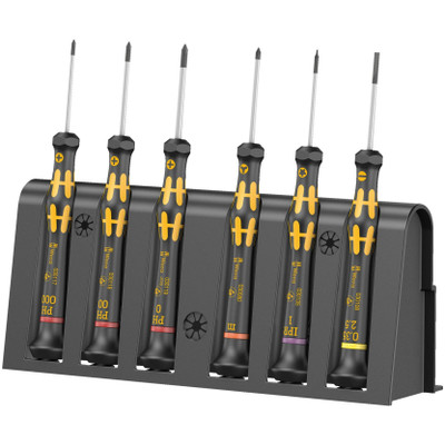 Wera 030180, 1550/6 ESD Screwdriver set and rack for electronic applications, 6 pieces