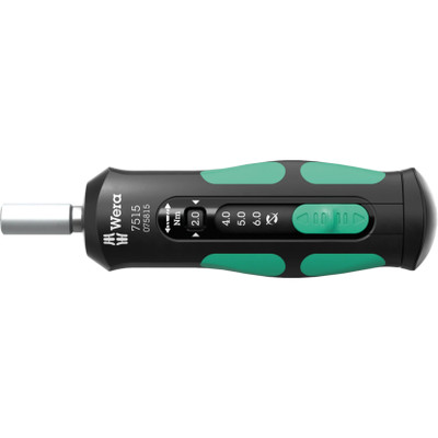 Wera 075815, 7515 Kraftform Safe-Torque Speed Torque screwdriver, 2-6 Nm, 1/4" x 2.0 Nm x 3.0 Nm x 4.0 Nm x 5.0 Nm x 6.0 Nm x 147.5 mm
