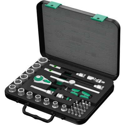Wera 003596, 8100 SB 4 Zyklop Speed Ratchet Set, 3/8" Drive, Imperial, 38 Pieces