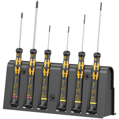 Wera 030170, 1578 A/6 ESD Screwdriver Set And Rack For Electronic Applications, 6 Pieces