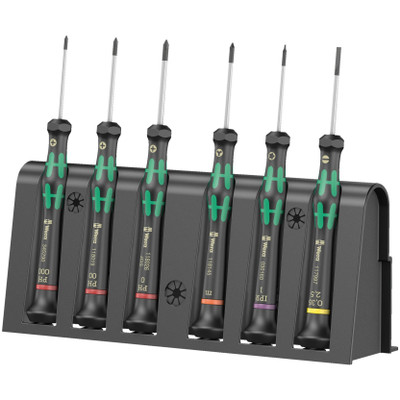 Wera 030181, 2050/6 Screwdriver Set And Rack For Electronic Applications, 6 Pieces