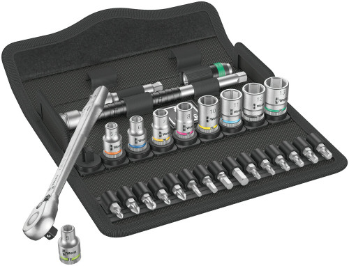 Wera 8100 SA 8 Zyklop Metal Ratchet Set with switch lever, 1/4" drive, metric, 28 pieces