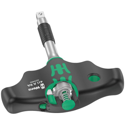 Wera 023460, 411 A RA T-Handle Adapter Screwdriver With Ratchet Function, 1/4", 1/4" x 45 mm