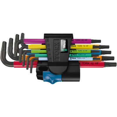 Wera 024179, 967/9 TX Multicolour HF 1 L-Key Set With Holding Function, 9 Pieces