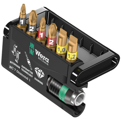 Wera 057416, Bit-Check 7 Diamond 1, 7 Pieces