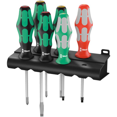 Wera 347778, 334/368/6 Screwdriver Set And Rack, 6 Pieces