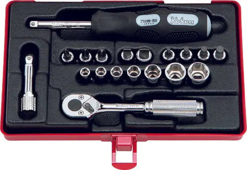 Koken 2275, 1/4 Sq. Dr. Socket set   6 point   19 pieces