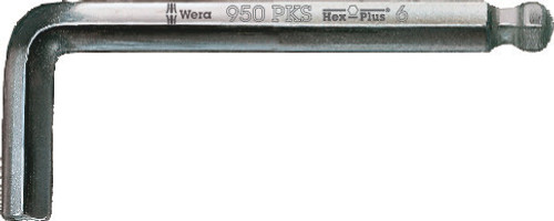 Wera 950 PKS L-key, metric, chrome-plated, 3 x 71 mm