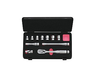 Nepros NTB311BAZ, 3/8"sq. Socket Wrench Set (6pt.) SAE (11pcs.) with Steel Case