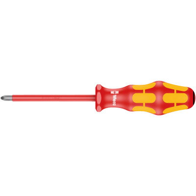 Wera 006160, 165 i PZ VDE Insulated Screwdriver For Pozidriv Screws, PZ 0 x 80 mm