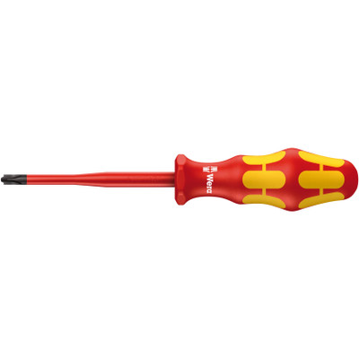 Wera 006455, 162 iS PH/S VDE Insulated Screwdriver With Reduced Blade Diameter For PlusMinus Screws (Phillips/Slotted), # 1 x 80 mm