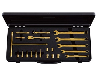 Nepors NTX2X21GL, 1/4"sq. Toolset (21 pcs.) Artisan Gold