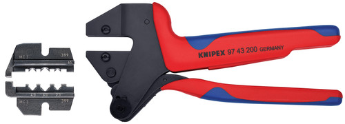 Knipex 9K 00 80 60 US, 10 1/2" Crimp System Pliers (97 43 200) and Crimp Die: Solar Connectors for MC3 Multi Contact (97 49 65) Packaged In A Protective Plastic Case_main