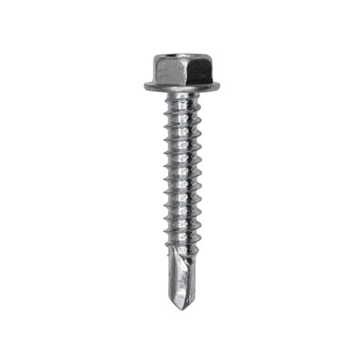 Auveco 11912, #12 X 1-1/4 Ind Hex Wa Hd #3 Super Teks - Zinc, Pack Size: 25_main