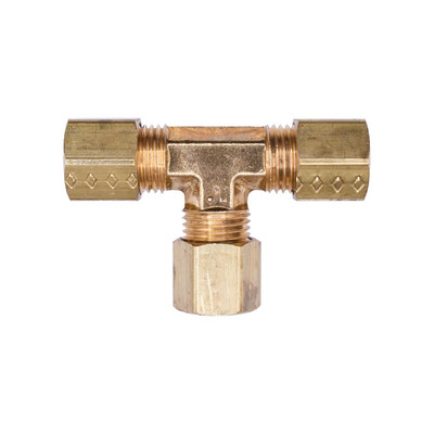 Auveco 187, Brass Union Tee 1/4 Tube Size, Pack Size: 5