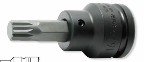 Koken 16106.16-M16, 3/4 Sq. Dr. Bit Socket XZN M16 Triple Square Length 76mm_main