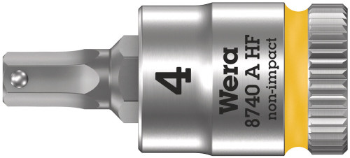 Wera 003333, 8740 A HF Zyklop Bit Socket With Holding Function, 1/4" Drive, 4 x 28 mm_main