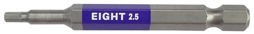 Eight tool EA-610C 2.5mm x 65, Ex-Impact High Impact Hex Bit 6.35Mm Shank 9Mm Groove Color Coded - 2.5 X 65Mm Oal Purple_main