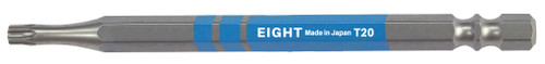Eight tool EA-310C T20 x 100, Ex-Impact High Impact Torx Bit 6.35Mm Shank 9Mm Groove Color Coded - T20 X 100Mm Oal Light Blue_main