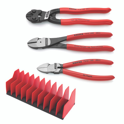 Knipex 9K 00 80 137 US, 3 Pc Cutting Pliers Set with 10 Pc Tool Holder_main