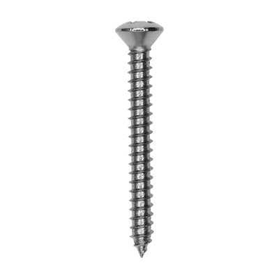 Auveco 1797, Phillips Oval Head Tap Screw 6 X 1 1/4 Chrome, Pack Size: 100_main