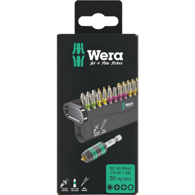 Wera 057437, Bit-Check 30 Wood TX HF 1 SB, 30 Pieces