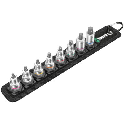 Wera 003974, Belt B Imperial 1 Zyklop In-Hex-Plus bit socket set with holding function, 3/8" drive, 8 pieces