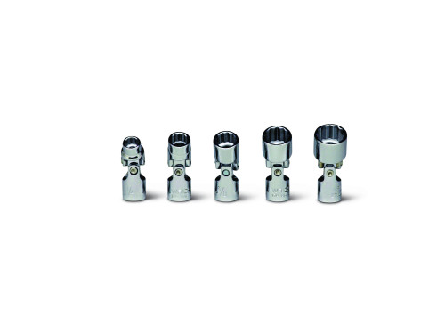 Wright tool 207, 1/4" Drive 5 Piece Set -12 Point Standard Flex Sockets, 1/4" - 1/2"_main