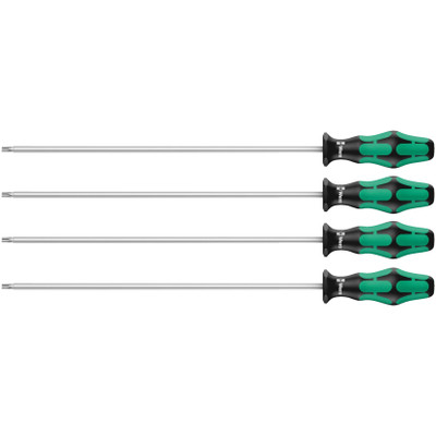 Wera 028074, 367/4 TORX® HF Kraftform Plus Screwdriver set with holding function and 300 mm-long blades, 4 pieces