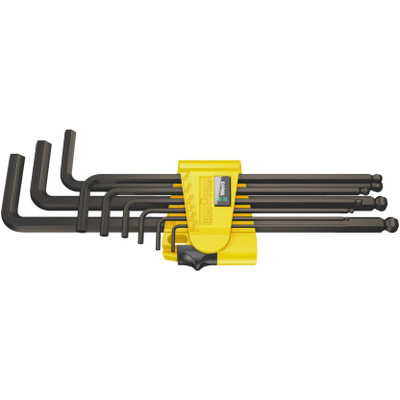 Wera 022171, 950/9 Hex-Plus Imperial 1 L-key set, Imperial, BlackLaser, 9 pieces