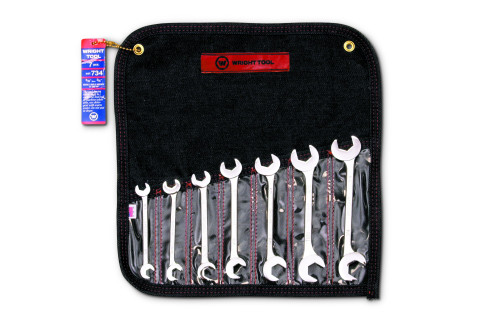 Wright tool 734, Open End Wrench 7 Piece Set - Double Angle 15deg & 60deg 3/8" - 3/4"_main