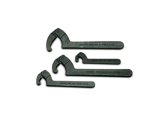 Wright tool 9629, Adjustable Hook Spanner Wrench 4 Piece Set - Black Industrial 3/4" - 6-1/4"_main
