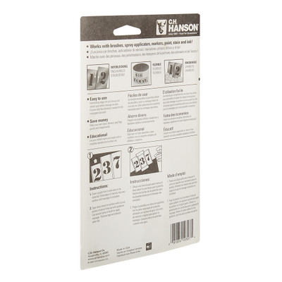 CH Hanson 10307, Stencil Set-Numbers 3" Brass 15Pcs. Carded_main