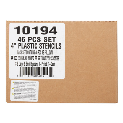 CH Hanson 10194, Stencil Set-Letter/Number 4" PVC 46Pcs._main