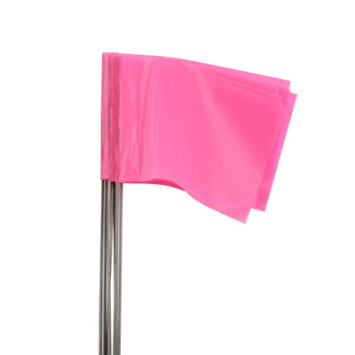 CH Hanson 15066, Stake Flags-15" Staff, 2-1/2"x3-1/2" Flag, Pink Fluorescent 10Pcs._main