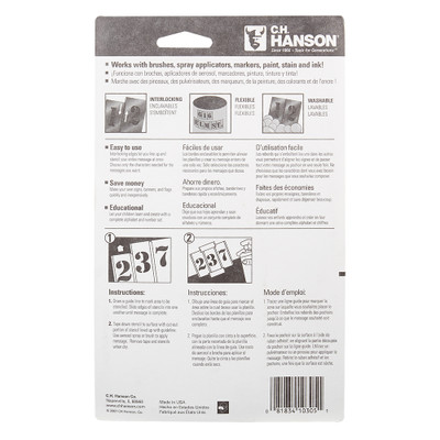 CH Hanson 10305, Stencil Set-Numbers 2" Brass 15Pcs. Carded_main