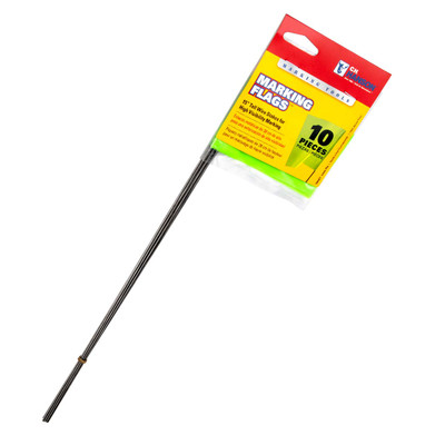 CH Hanson 15067, Stake Flags-15" Staff, 2-1/2"x3-1/2" Flag, Lime Fluorescent 10Pcs._main