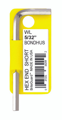 Bondhus 16214, 3/8" BriteGuard Plated Hex L-Wrench - Short, 1 piece_main