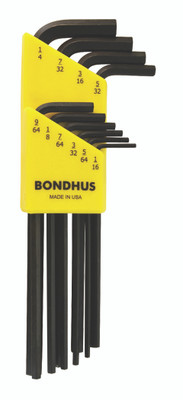Bondhus 12138, Set 10 Hex L-Wrenches (1/16-1/4") - Long_main