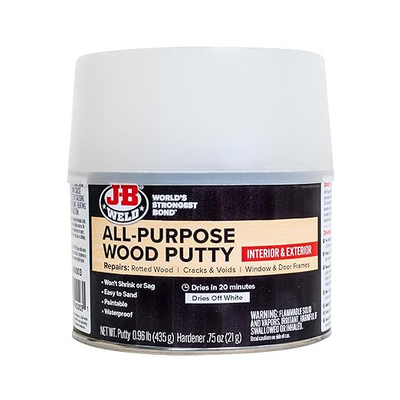 JB Weld 40003, Wood Filler Repair Putty, 0.75 Pint Can w/hardener (12 fl oz)_main