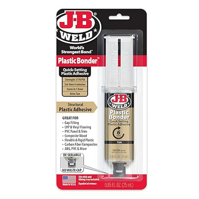 JB Weld 50133, PlasticBonder (Tan), 25ml Resealable Syringe_main