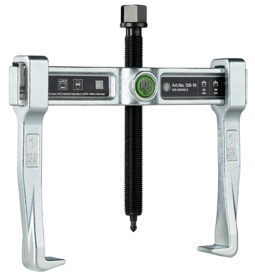 KUKKO 120-10, 2-arm universal puller "VARIO" with spring-loaded end safety device, up to {clamping width external puller (max.) [mm]} Clamping width and {clamping depth external puller [mm]} Clamping depth_main