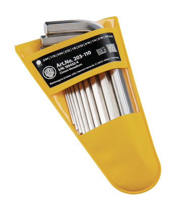 KUKKO 203-110, Wrench set in plastic case with key sizes 3/64; 1/16; 5/64; 3/32; 1/8; 5/32; 3/16; 1/4; 5/16; 3/8 inch_main