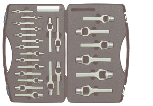 KUKKO 326-230, 24-piece Henkellocheisen set ⌀ {Total length of tools (set) [mm]} mm with plastic plate in plastic case_main